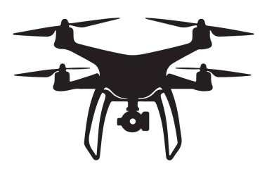 Drone Siluet Vektör Sanat Illustration Technology Hava Fotoğrafçılığı
