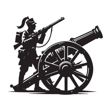 Tarihsel Çekim Topu Silueti Vektör Sanatı Grafiksel