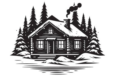 Doğa ve Tatil Teması İçin Konforlu Kışlık Kulübe Resimleri