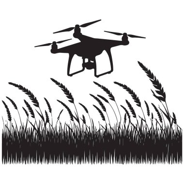 Web Sitesi Arkaplanı için Drone Silueti Alan Vektörü Sanatı Üzerinde Uçuyor