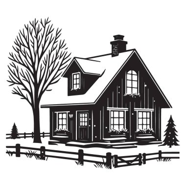 Tatiller için Siluet Kulübesi Kış Sahnesi Görüntü Vektör ResmiComment