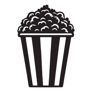 Patlamış mısır Siluet Vektör Film ve Atıştırmalık Aşıklar İllüstrasyonu