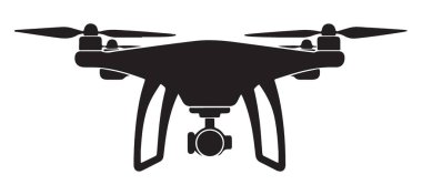 Siluet Uçan İHA Vektör Resimleri Modern Hava Teknolojisi