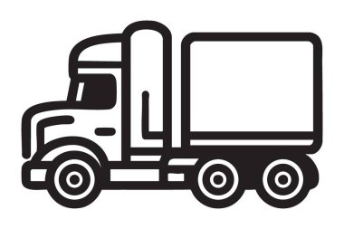 Paket Servisi için Siyah Siluet Nakliye Aracı Resimleri