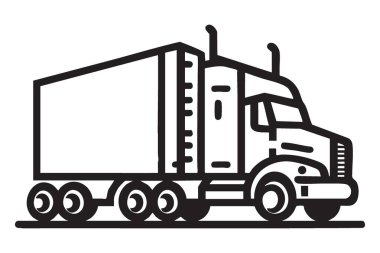 Lojistik Taşımacılık İşletmeleri için Güçlü Yarı Kamyon Vektör İllüstrasyonu