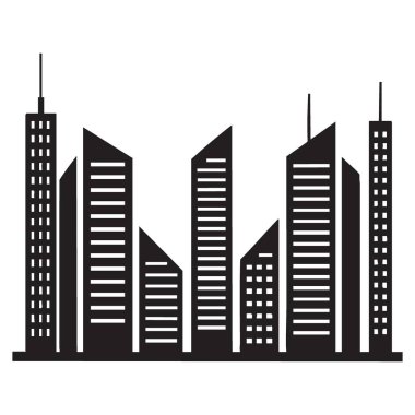 Çağdaş Kentsel Görüntü Şehir Vektör Sanatı Skyline Çizim Tasarımı