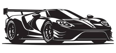 Ford GT Supercar Siluet Otomotiv Hevesleri için Vektör Sanatı