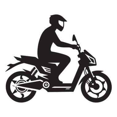 Electric Scooter Siluet Vektör İllüstrasyonu Modern Çevre dostu Taşımacılık