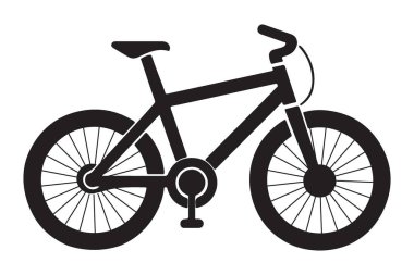Siyah Siluet Açık Hava Egzersizleri ve Ulaşım için Bisiklet Çizimi
