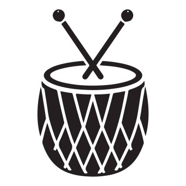 Geleneksel Davul Silüeti Vektörü Grafiksel Müzik Enstrümanı Vurgusu