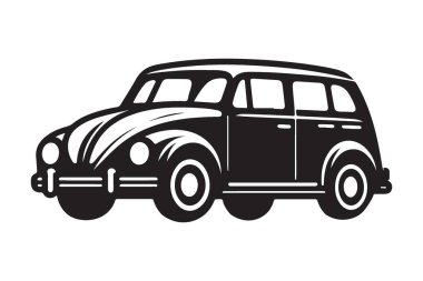 Klasik İstasyon Vagonu Aile ve Seyahat Tasarımları Silüet Vektörü