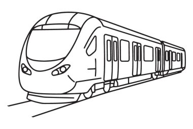 Tren Ana Hattı Vektör İllüstrasyonu Modern Dönüş Ulaşım Sistemi Tasarımı