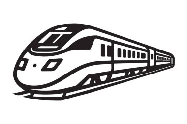Yüksek Hızlı Modern Tren Vektörü İllüstrasyon Taşımacılık Sistemi