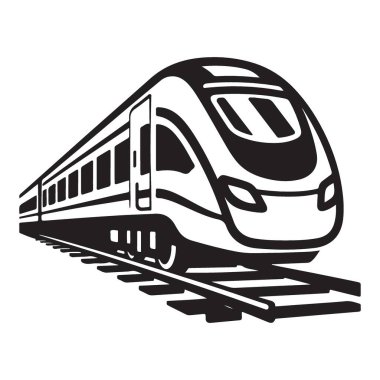 Taşıma ve Seyahat Tasarımları için Modern Tren Vektörü Grafik Silueti