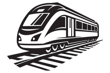 Gösterişli Modern Tren Silüeti Taşımacılık Resimleri Ekspres Seyahat Grafiği