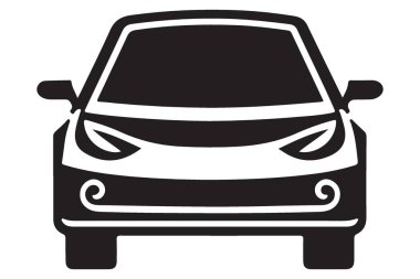 Modern Otomobil Ön Görünümü Siluet Vektör Otomotiv Tasarımı