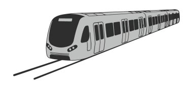 Toplu taşıma tasarımı için modern metro tren vektör illüstrasyonu