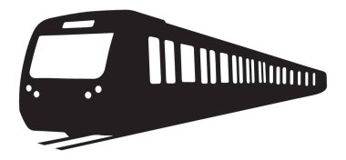 Modern metro tren vektör tasarım şablonu silueti