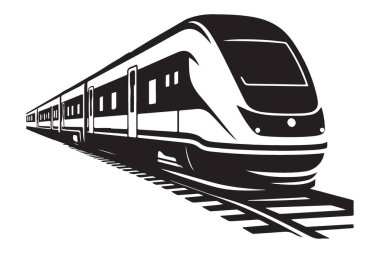 Ulaşım tasarımı fikirleri için modern yüksek hızlı tren vektör çizimi
