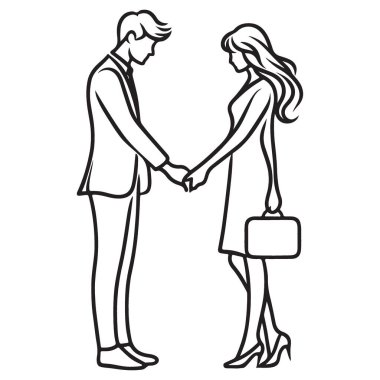 Resmi Görüntü Siluet Vektörü Resimlerinde Çift El Tutuşması