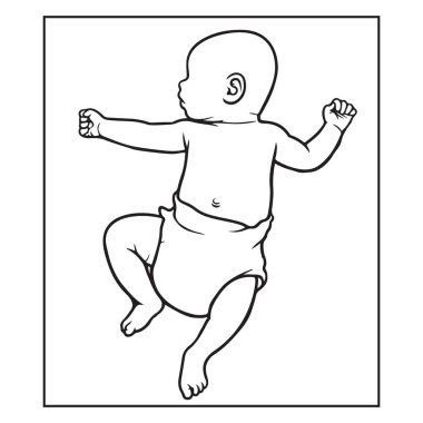 Bebek Yan Uyku Konum Vektörü İllüstrasyonu