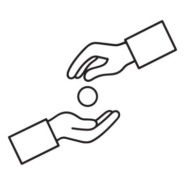 Madeni Para Hattı Sanat Para Takası Bağışı Konsepti Vermek