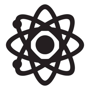 Atom Silueti Vektör İllüstrasyon Nükleer Enerji Bilimi Simgesi