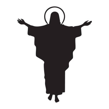 Hz. İsa 'nın Silueti Halo Vektör İllüzyonuyla Yükseliyor