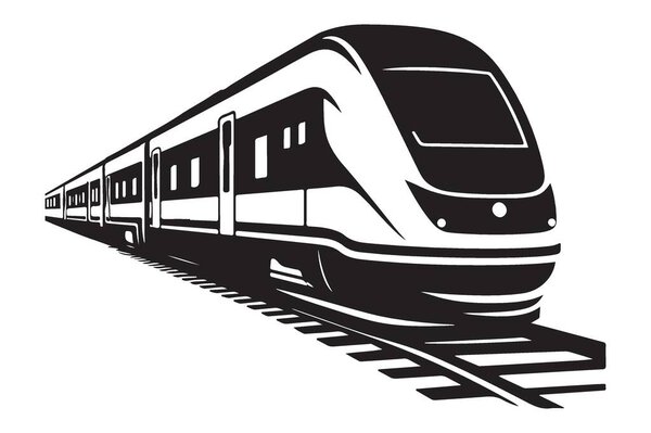Modern high speed train vector illustration for transportation design ideas