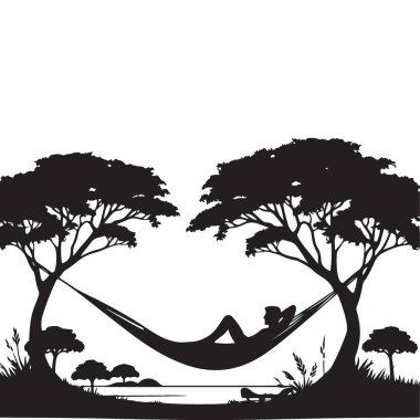 Siluet Hamak Gevşeme Vektörü Doğanın İlham Verdiği Tasarımlar