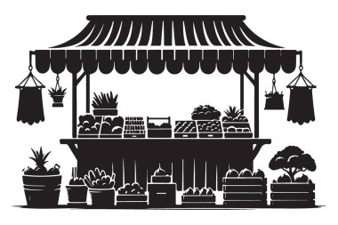 Çiftçi tezgahı ürün vektör sanat örnekleriyle dolu.