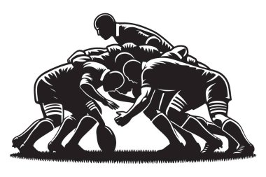 Rugby Scrum Siluet Formasyonu Spor Resimleri Takımı