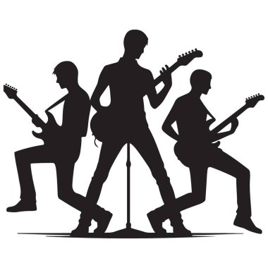 Rock Band Siluet Resim Müzik Etkinliği Posteri Tasarımı