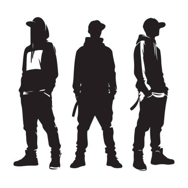 Sokak Moda Tasarımı için Hip Hop Dansçılarının Silueti