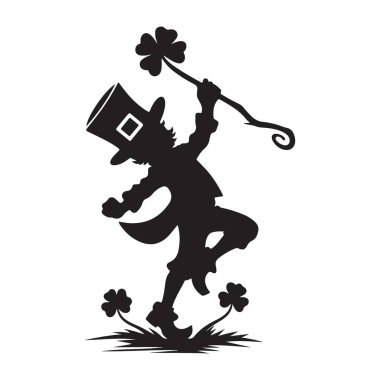 Cüce Cüce Silueti ve Yonca Yonca Aziz Patricks Günü Fotoğrafları