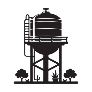 Kırsal Altyapı Projeleri için Siluet Su Tankı Kulesi Görünümü