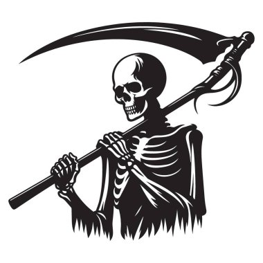 Azrail Vektör Sanatı Görünümü: Tırpan Siyah Silueti