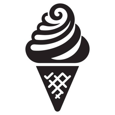 Tatlı Aşıkları İçin Lezzetli Girdap Dondurma Konisi İllüstrasyonu