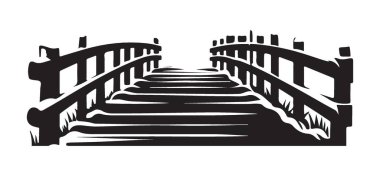 Köprü Silueti ve Yukarı Yönlendiren Merdiven Vektör ResimleriName