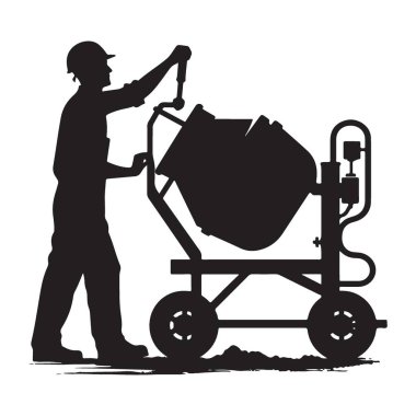 Yapı Resimleri için Beton Karıştırıcı Makinesi Siluet Vektörü