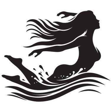 Fantezi ve Sanat İçin Su Silueti Vektör Grafiği