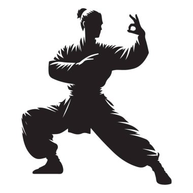 Dövüş Sanatları Silüeti Vektör Eğitimi ve Nefsi müdafaa