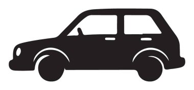 Modern Siluet Araba Çizim Vektörü Grafik Tasarım Elemanı