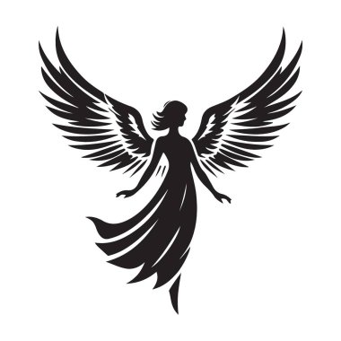 Açık Kanatlı Koruyucu Vektör Siluet Sanat ResmiName