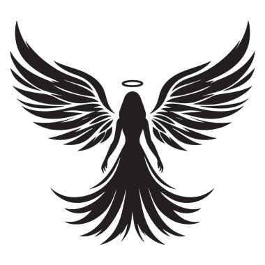 Ruhsal Tasarım için Kanat Vektörü Sanatı olan Melek Silueti