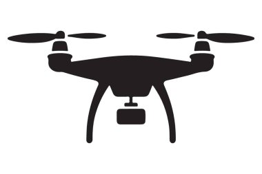 Drone Siluet Vektör Görüntü Teknoloji ve Hava Fotoğrafçılığı