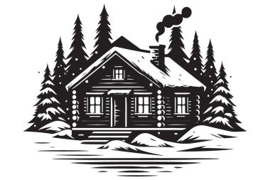 Doğa ve Tatil Teması İçin Konforlu Kışlık Kulübe Resimleri