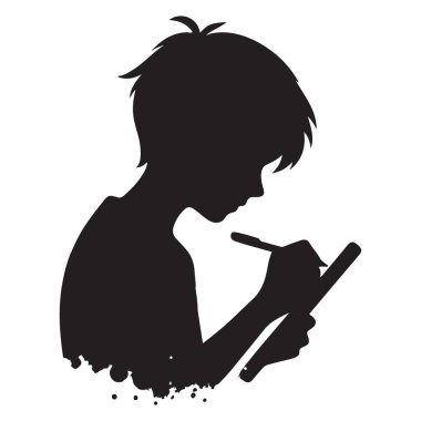 Yaratıcılık için vektör çizen oğlanın silueti