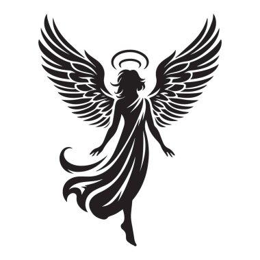Dini Projeler İçin Melek Silueti Vektör Resimleri Grafiği