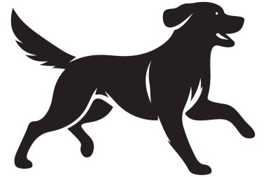 Pet Lovers Tasarımları için Oyuncu Köpek Silueti Vektör İllüstrasyonu